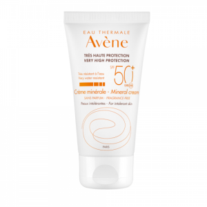 Avene Eau Thermale Creme Minerale SPF50+ Αντιηλιακή Κρέμα Προσώπου Χωρίς Άρωμα για το Μη Ανεκτικό Δέρμα, 50ml 