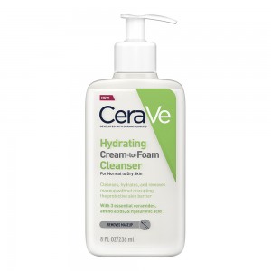 CeraVe Hydrating Cream-to-Foam Cleanser Normal to Dry Skin Αφρώδης Κρέμα Καθαρισμού Για Κανονικό & Ξηρό Δέρμα, 236ml