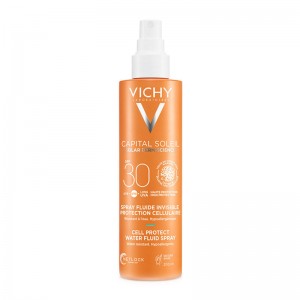 Vichy Capital Soleil Cell Protect Water Fluid SPF30 Αντηλιακό Γαλάκτωμα Προσώπου & Σώματος σε Σπρέι με Λεπτόρρευστη Υφή, 200ml