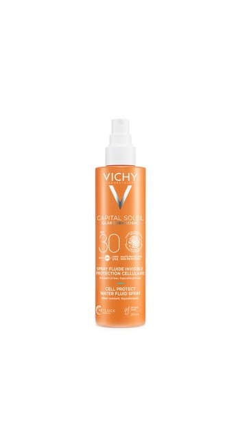 Vichy Capital Soleil Cell Protect Water Fluid SPF30 Αντηλιακό Γαλάκτωμα Προσώπου & Σώματος σε Σπρέι με Λεπτόρρευστη Υφή, 200ml
