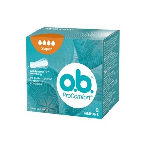 O.B ProComfort Curved Grooves Super Tampons Ταμπόν Μεγάλης Ροής, 8τμχ