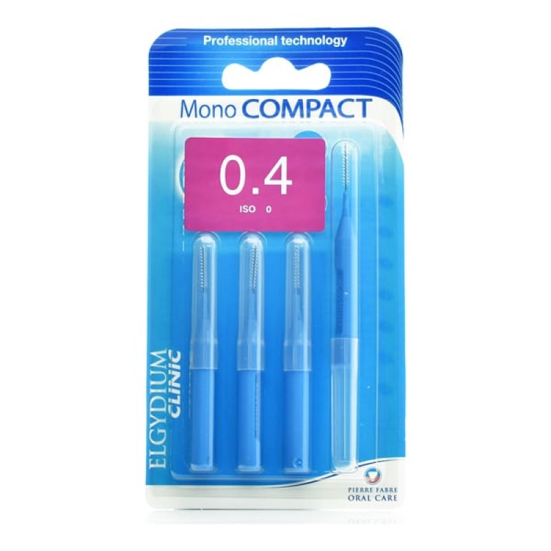Elgydium Clinic Mono Compact 0.4mm, Μεσοδόντια βουρτσάκια, για την απομάκρυνση της πλάκας & των τροφών, 4 τμχ Elgydium Clinic Mono Compact 0.4mm, Μεσοδόντια βουρτσάκια, για την απομάκρυνση της πλάκας & των τροφών, 4 τμχ