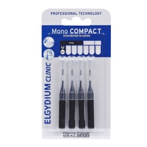 Elgydium Clinic Mono Compact 0.35mm, Μεσοδόντια βουρτσάκια, για την απομάκρυνση της πλάκας & των τροφών, 4 τμχ.