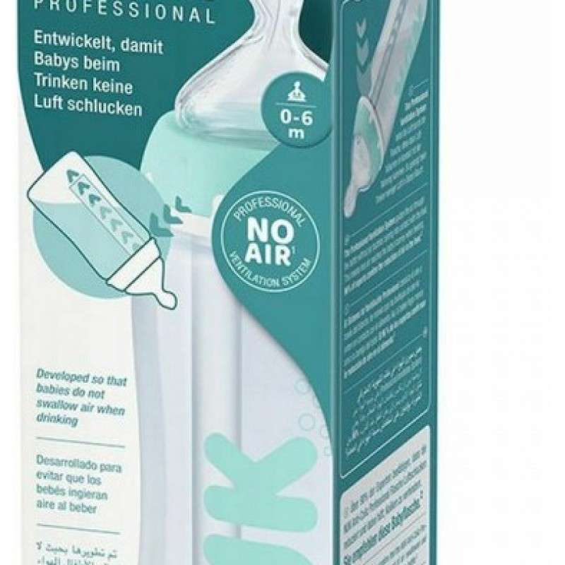 Nuk Anti-Colic Professional Πλαστικό Μπιμπερό Κατά των Κολικών με Θηλή Σιλικόνης, 0-6 μηνών, 300ml Nuk Anti-Colic Professional Πλαστικό Μπιμπερό Κατά των Κολικών με Θηλή Σιλικόνης, 0-6 μηνών, 300ml