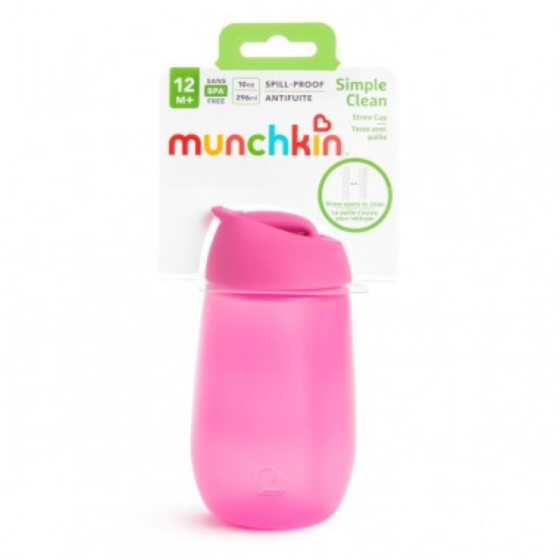 Munchkin Simple Clean Straw Cup Παιδικό Κύπελλο με Καλαμάκι Ροζ 12m+, 296ml Munchkin Simple Clean Straw Cup Παιδικό Κύπελλο με Καλαμάκι Ροζ 12m+, 296ml
