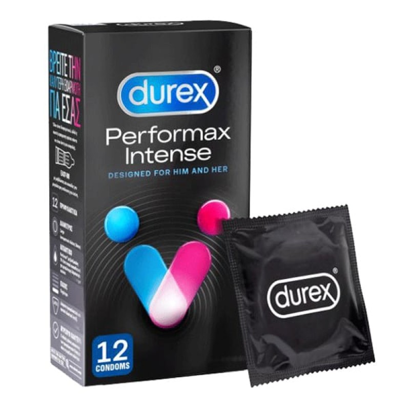 Durex Perfomax Intense Προφυλακτικά Με Κουκκίδες, Ραβδώσεις και Επιβραδυντικό Τζελ, 12τμχ Durex Perfomax Intense Προφυλακτικά Με Κουκκίδες, Ραβδώσεις και Επιβραδυντικό Τζελ, 12τμχ