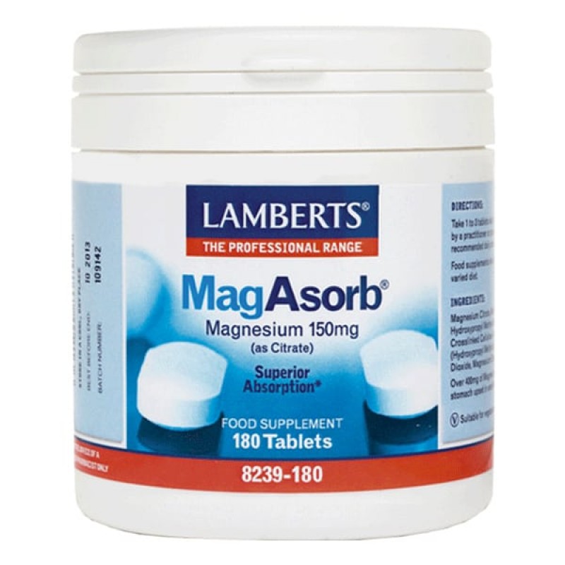 Lamberts MagAsorb Μαγνήσιο Υψηλής Απορρόφησης 180 Tabs Lamberts MagAsorb Μαγνήσιο Υψηλής Απορρόφησης 180 Tabs