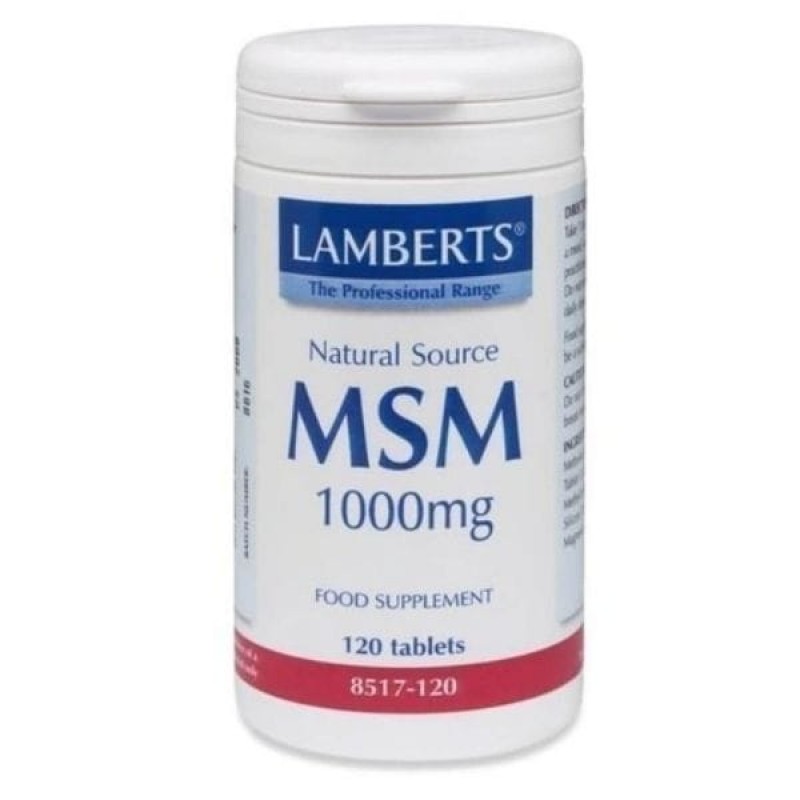 Lamberts MSM 1000MG Ιδανικός ‘Συνεργάτης’ της Γλυκοζαμίνης Βοηθάει στην Μείωση του Πόνου των Αρθρώσεων, 120 tabs