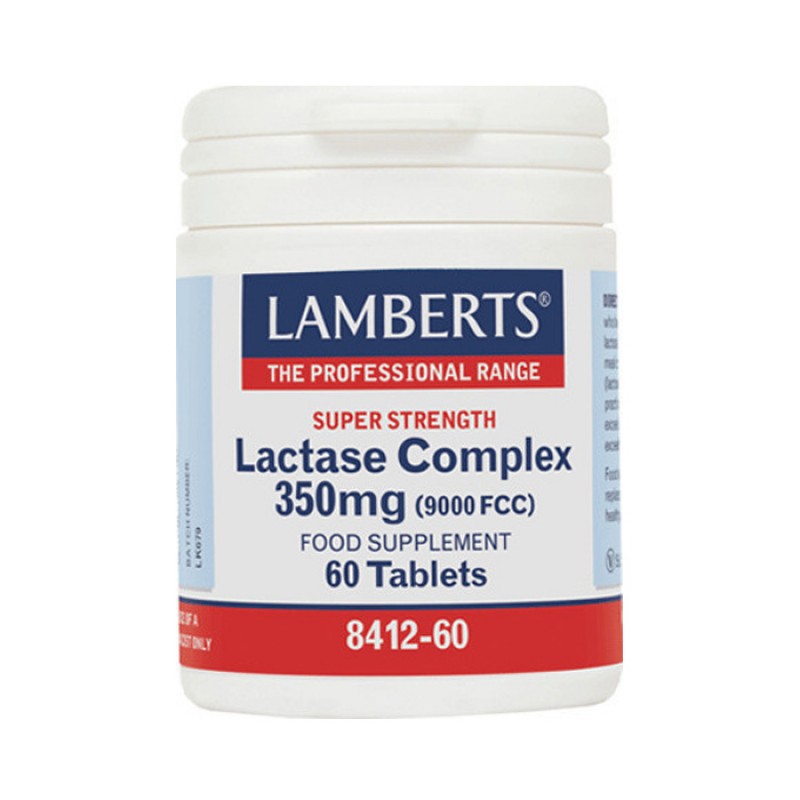 Lamberts Lactase Complex 350mg Συμπλήρωμα Φυσικής Λακτάσης για Μείωση των Συμπτωμάτων της Δυσανεξίας στη Λακτόζη, 60tabs Lamberts Lactase Complex 350mg Συμπλήρωμα Φυσικής Λακτάσης για Μείωση των Συμπτωμάτων της Δυσανεξίας στη Λακτόζη, 60tabs