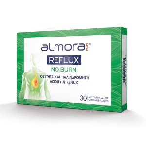 Almora Plus Reflux No Burn Συμπλήρωμα Διατροφής για την Οξύτητα & την Παλινδρόμηση του Γαστροοισοφαγικού Βλεννογόνου, 30 Μασώμενα Δισκία