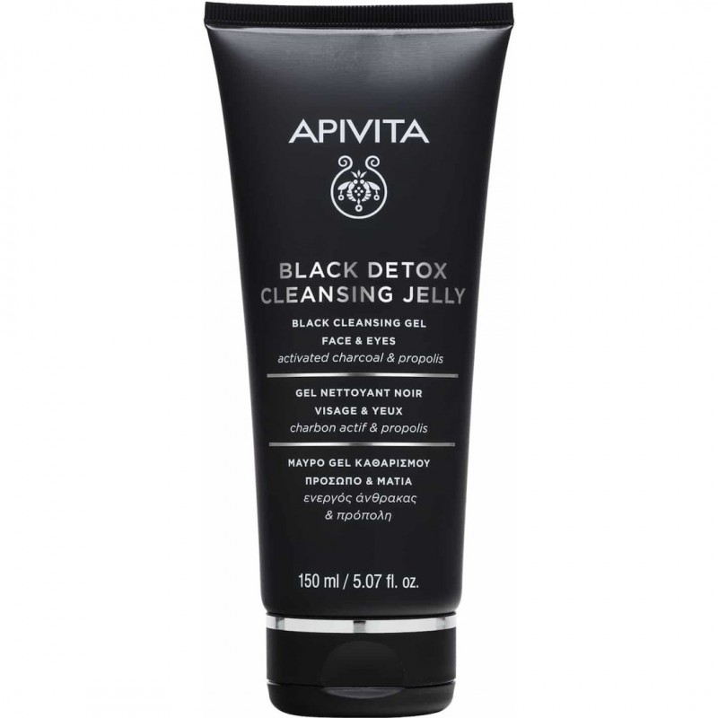Apivita Cleansing Black Detox Cleansing Jelly Μαύρο Gel Καθαρισμού Ενεργός Άνθρακας & Προπόλη για Πρόσωπο & Μάτια, 150ml Apivita Cleansing Black Detox Cleansing Jelly Μαύρο Gel Καθαρισμού Ενεργός Άνθρακας & Προπόλη για Πρόσωπο & Μάτια, 150ml