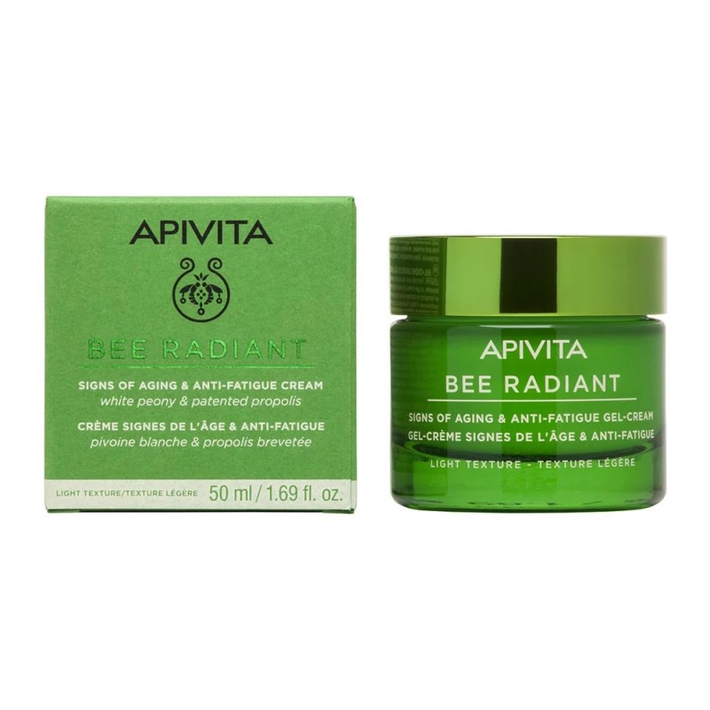 Apivita Bee Radiant Signs of Aging & Anti-Fatigue Gel-Cream Light Texture White Peony & Patented Propolis Αντιγηραντική Κρέμα Προσώπου Ελαφριάς Υφής για Λαμπερή, Σφριγηλή & Ξεκούραστη Επιδερμίδα, 50ml Apivita Bee Radiant Signs of Aging & Anti-Fatigue Gel-Cream Light Texture White Peony & Patented Propolis Αντιγηραντική Κρέμα Προσώπου Ελαφριάς Υφής για Λαμπερή, Σφριγηλή & Ξεκούραστη Επιδερμίδα, 50ml