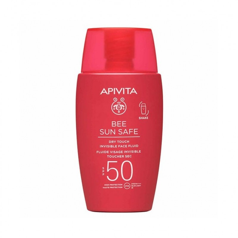 Apivita Bee Sun Safe Dry Touch Invisible Face Fluid SPF50 Λεπτόρρευστη Αντηλιακή Κρέμα Προσώπου με Θαλάσσια Φύκη & Πρόπολη, 50ml