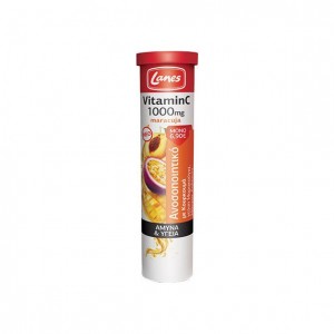 Lanes Vitamin C 1000mg με Κουρκουμά και Γεύση Μαρακούγια, Μάνγκο & Ροδάκινο 20eff.tabs 