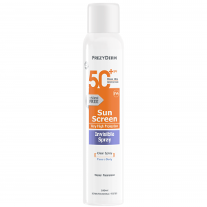 Frezyderm Sun Screen Invisible SPF50+ Αντηλιακό Διάφανο Spray Προσώπου & Σώματος, 200ml