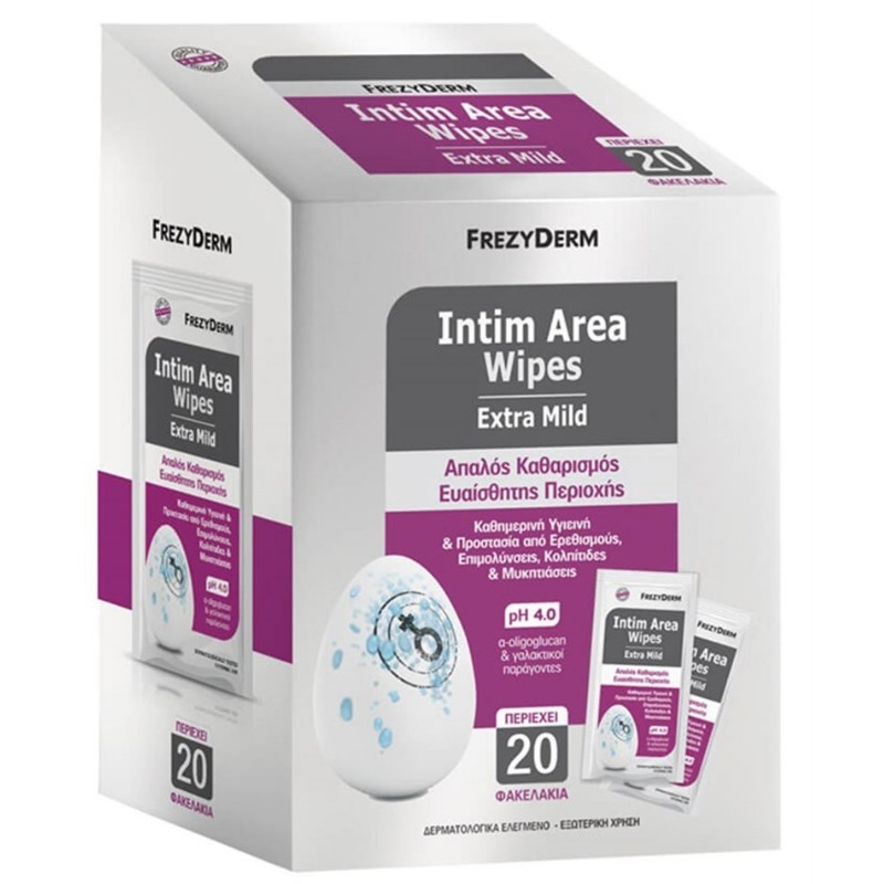 Frezyderm Intim Area Wipes pH4 Μαντηλάκια Καθαρισμού Ευαίσθητης Περιοχής, 20τμχ Frezyderm Intim Area Wipes pH4 Μαντηλάκια Καθαρισμού Ευαίσθητης Περιοχής, 20τμχ