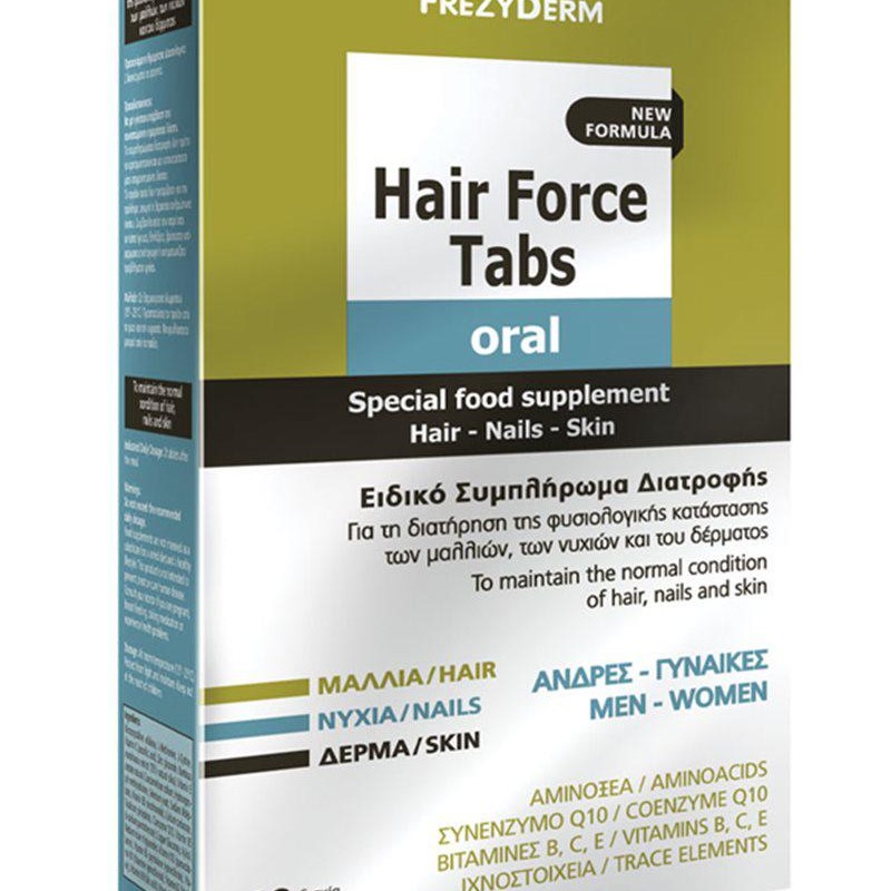 Frezyderm Hair Force Tabs Oral Συμπλήρωμα Διατροφής για τη Διατήρηση της Φυσιολογικής Κατάστασης των Μαλλιών, 60tabs
