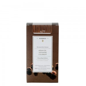Korres Argan Oil Advanced Colorant 6.77 Πραλίνα Μόνιμη Βαφή Μαλλιών με Τεχνολογία Pigment Lock που κλειδώνει το Χρώμα, 50ml