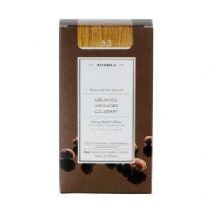 Korres Argan Oil Advanced Colorant 8.3 Ξανθό Ανοιχτό Μελί Μόνιμη Βαφή Μαλλιών με Τεχνολογία Pigment Lock που κλειδώνει το Χρώμα, 50ml
