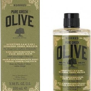Korres Pure Greek Olive Θρεπτικό Λάδι 3 σε 1 για εντατική θρέψη σε πρόσωπο, σώμα & μαλλιά, με Εξαιρετικό Παρθένο Ελαιόλαδο, 100ml