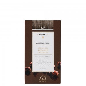 Korres Argan Oil Advanced Colorant 6.17 Βαφή Μαλλιών Ξανθό Σκούρο Μπεζ, 1 τεμάχιο