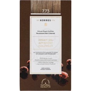 Korres Argan Oil Advanced Colorant 7.73 Βαφή Μαλλιών Χρυσή Μόκα, 1 τεμάχιο