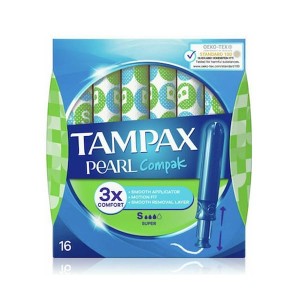 Tampax Compak Pearl Super με Απλικατέρ για Προστασία & Διακριτικότητα, 16τεμ