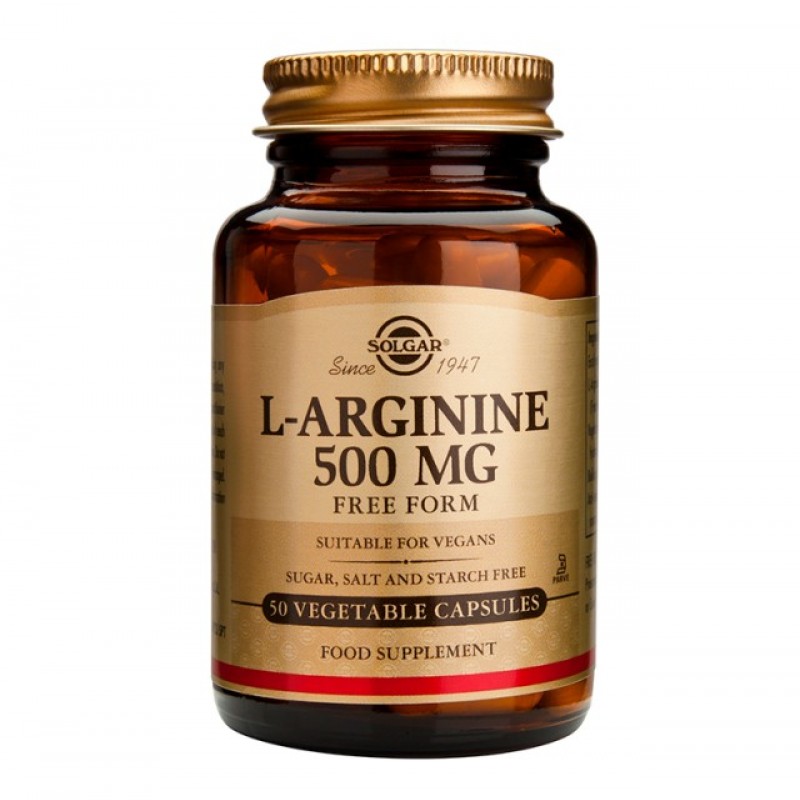 Solgar L-Arginine 500mg (50 φυτικές κάψουλες)