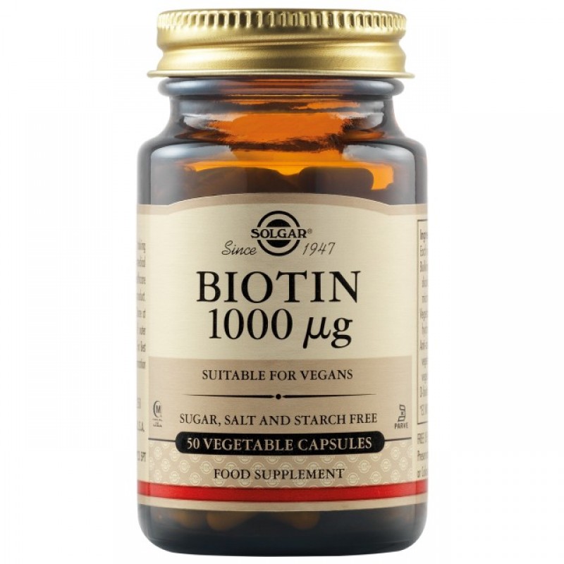 Solgar Biotin 1000mcg (50 φυτικές κάψουλες)