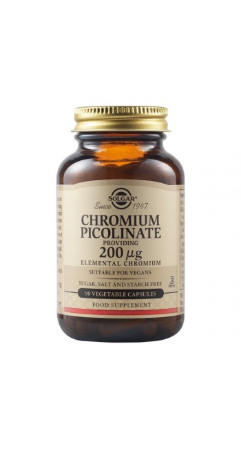 Solgar Chromium Picolinate 200mcg (90 φυτικές κάψουλες)