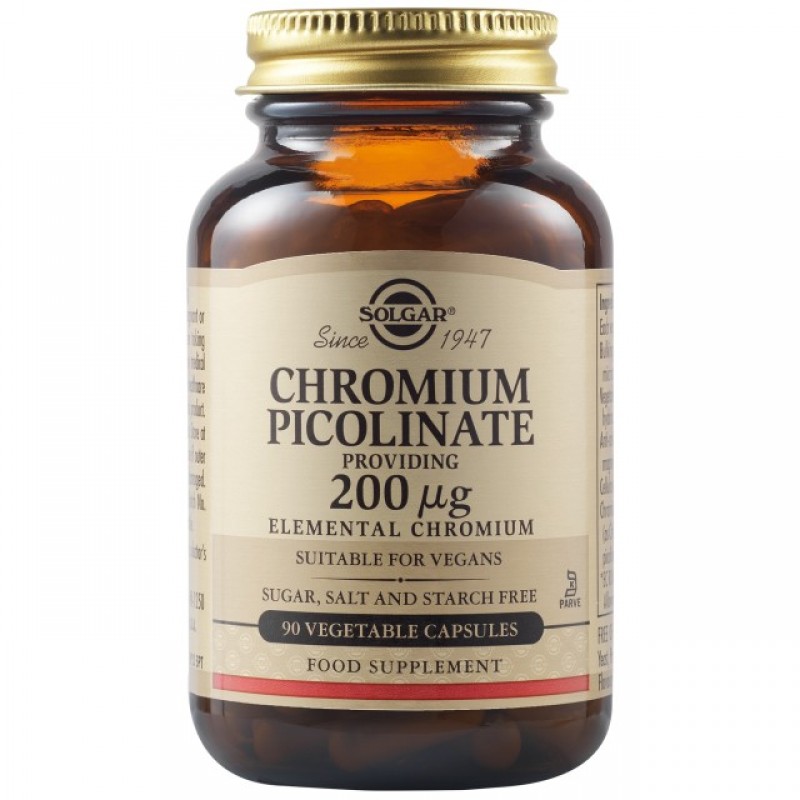 Solgar Chromium Picolinate 200mcg (90 φυτικές κάψουλες)