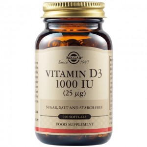 Solgar Vitamin D3 1000 IU / 25mcg (100 μαλακές κάψουλες / softgels)