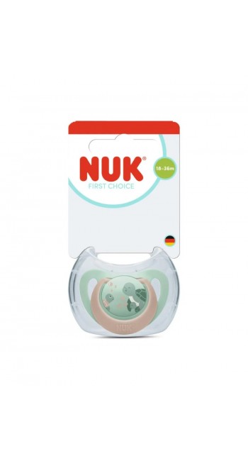 NUK First Choice Πιπίλα Σιλικόνης Green Turtle 18-36m (1 τμχ)