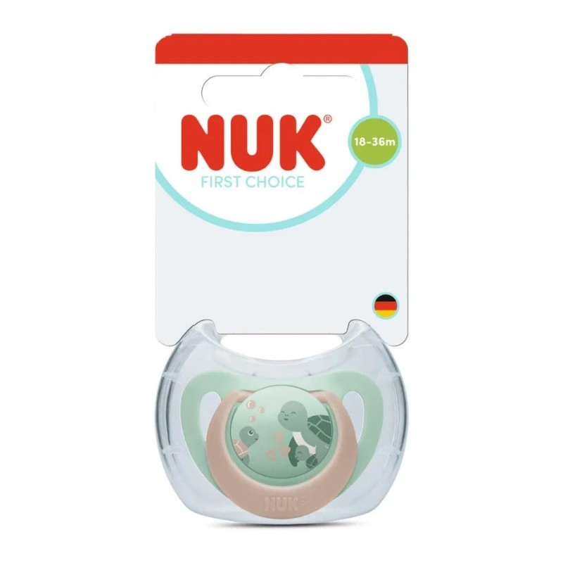 NUK First Choice Πιπίλα Σιλικόνης Green Turtle 18-36m (1 τμχ)