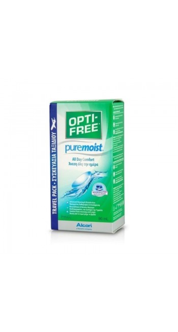 Alcon Opti-Free Puremoist HydraGlyde Travel Pack Υγρό Φακών Επαφής (90ml)