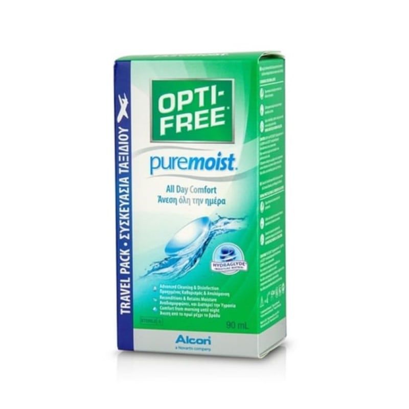 Alcon Opti-Free Puremoist HydraGlyde Travel Pack Υγρό Φακών Επαφής (90ml)