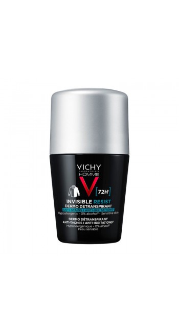 Vichy Invisible Resist 72H Roll-On — Αποσμητικό Κατά των Σημαδιών & της Έντονης Εφίδρωσης (50ml)