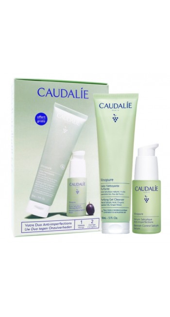 Caudalie Promo Set Vinopure Blemish Control Salicylic Serum (30ml) & Purifying Gel Cleanser (150ml)