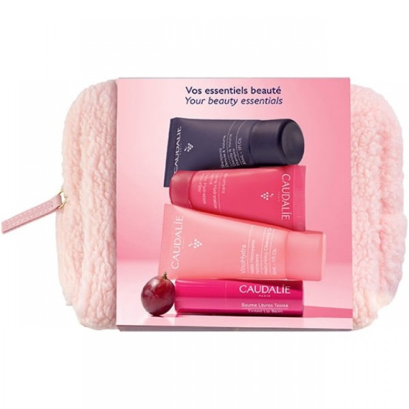 Caudalie Limited Edition Travel Pouch Promo (Gel Καθαρισμού 30ml, Κρέμα Προσώπου 15ml, Tinted Balm Χειλιών 4.5g, Σαμπουάν Όγκου 30ml & Νεσεσέρ)