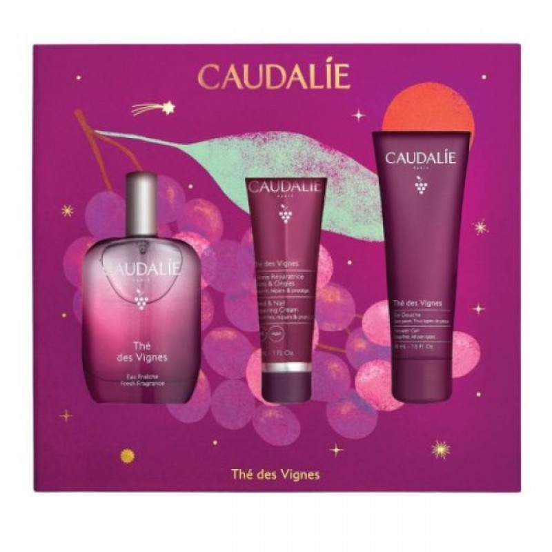 Caudalie Promo Thé des Vignes Fresh Fragrance 50ml, Hand & Nail Cream 30ml & Shower Gel 50ml