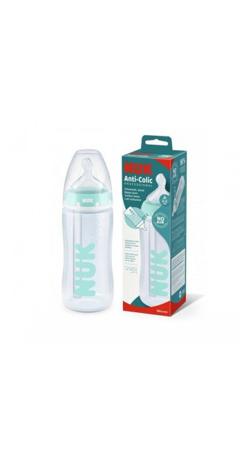 Nuk Anti-Colic Professional Πλαστικό Μπιμπερό Κατά των Κολικών με Θηλή Σιλικόνης, 0-6 μηνών, 300ml