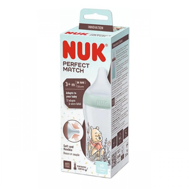 NUK Perfect Match Πλαστικό Μπιμπερό Winnie the Pooh 3m+ (260ml)