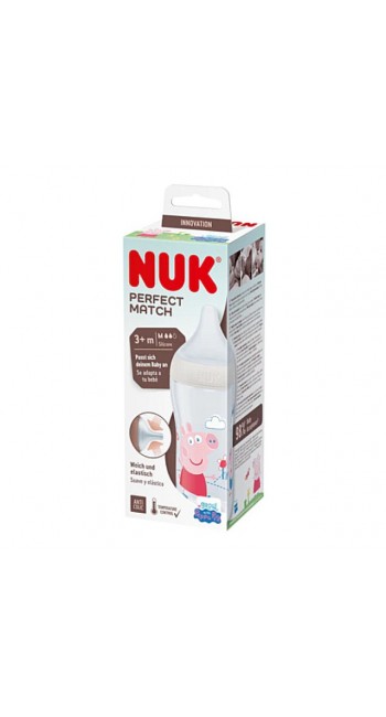 NUK Perfect Match Πλαστικό Μπιμπερό Peppa Pig 3m+ (260ml)
