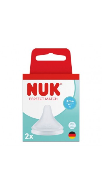 NUK Perfect Match Θηλές Σιλικόνης 3m+ Medium (2 τεμάχια)