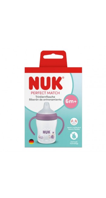NUK Perfect Match Εκπαιδευτικό Κύπελλο Purple Hippo 6m+ (150ml)