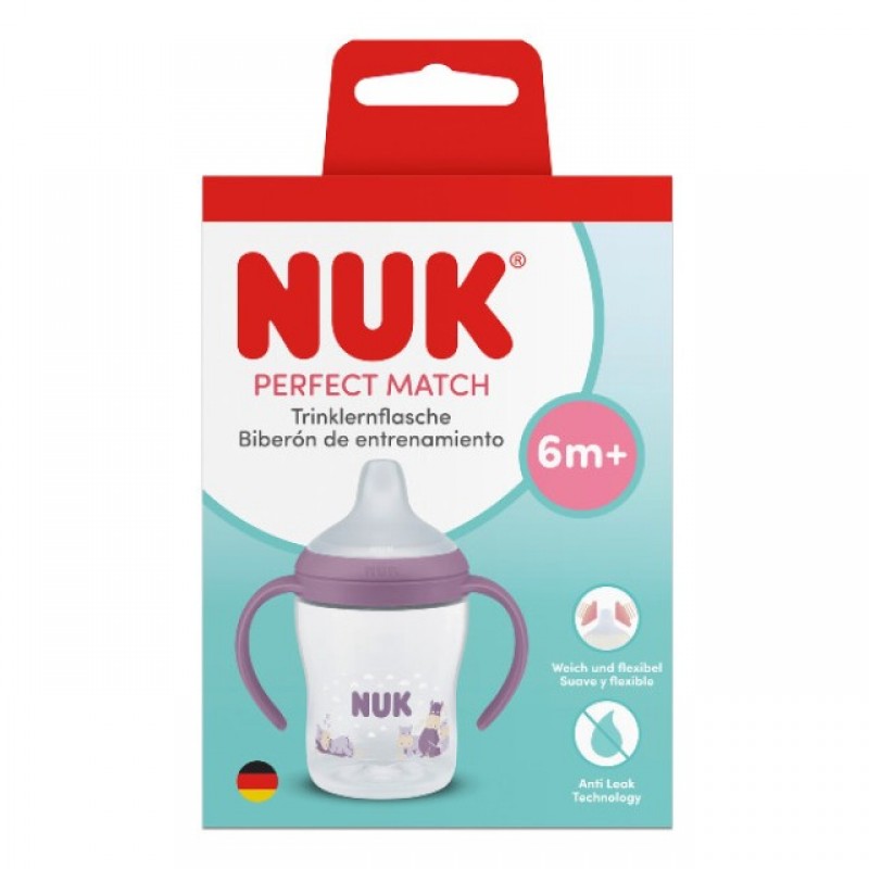 NUK Perfect Match Εκπαιδευτικό Κύπελλο Purple Hippo 6m+ (150ml)
