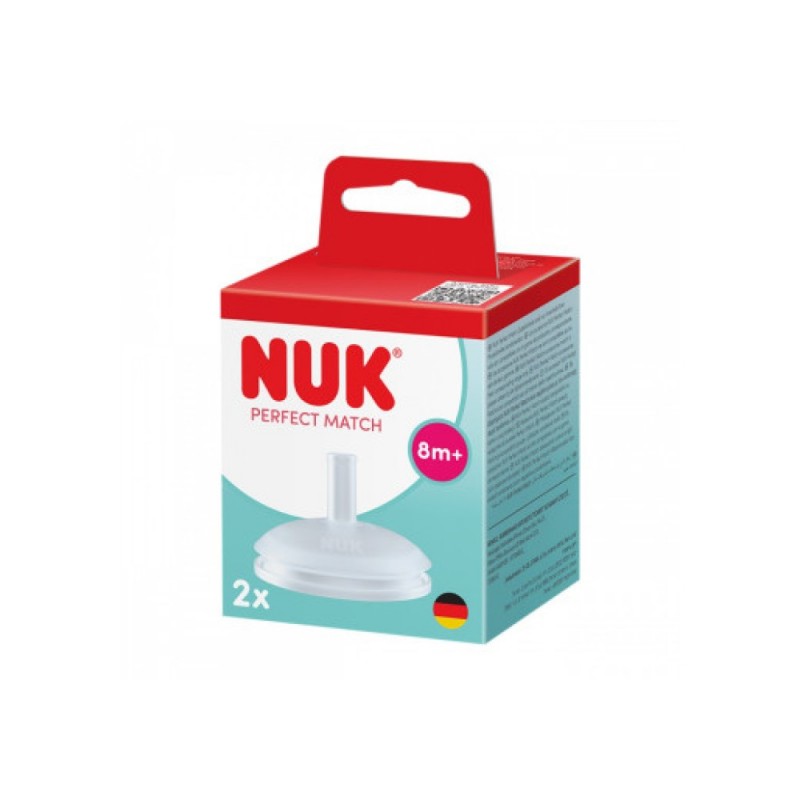 NUK Perfect Match Ανταλλακτικά Καλαμάκια Σιλικόνης 8m+ (2 τεμάχια)