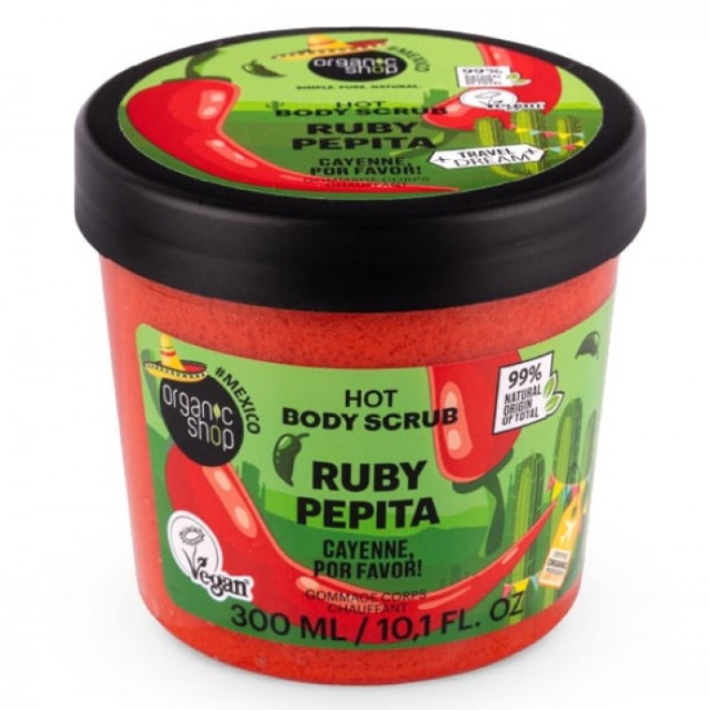 Organic Shop Travel Dream Ruby Pepita Hot Body Scrub Cayenne Por Favor (300ml)