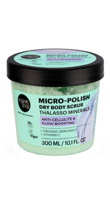Natura Siberica Organic Shop Thalasso Micro Polish Dry Body Scrub – Ξηρό Απολεπιστικό Σώματος κατά της Κυτταρίτιδας & για Λάμψη (300ml)