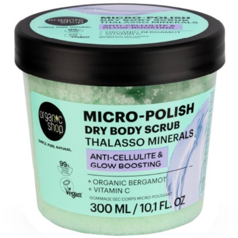 Natura Siberica Organic Shop Thalasso Micro Polish Dry Body Scrub – Ξηρό Απολεπιστικό Σώματος κατά της Κυτταρίτιδας & για Λάμψη (300ml)